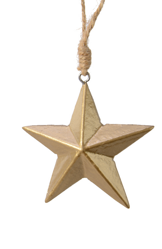 Gold Star Wood Decoration