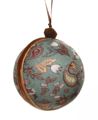Green Flower Print Bauble with Tassel