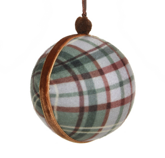 Green Check Print Bauble with Tassel