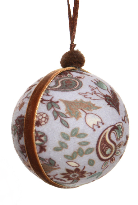 Lilac Flower Print Bauble with Tassel