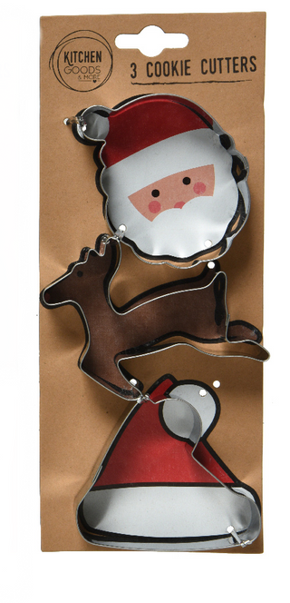 Cookie Cutters Steel - Santa, Deer, Hat