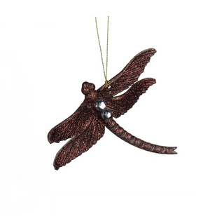 Dragonfly Brown Glitter Decoration