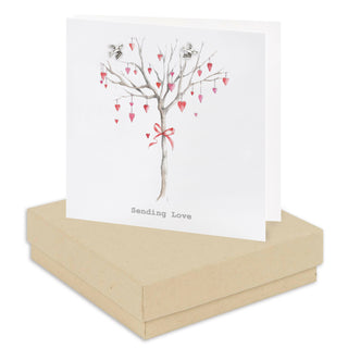 Boxed Heart Tree Earring Card