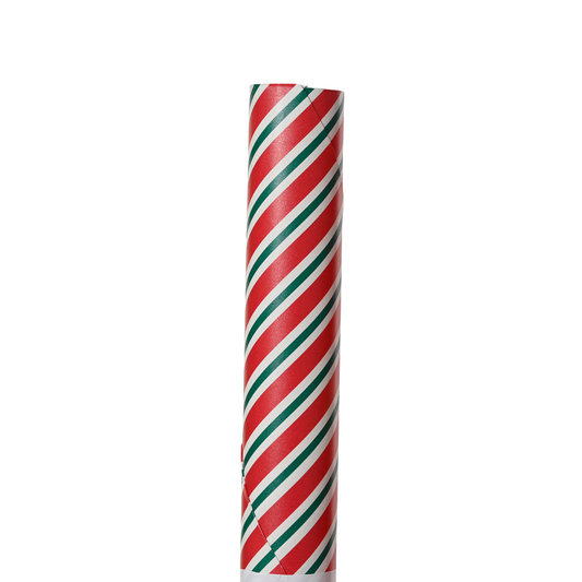 Red, Green & White Candy Stripe Wrapping Paper