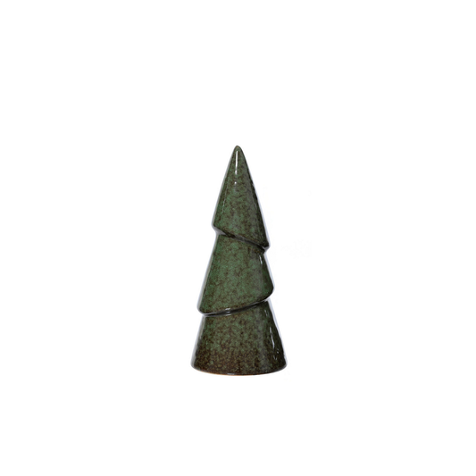 Green Brown 3 Teir Slant Tree Shaped Christmas Decoration