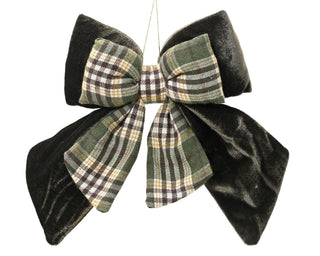Rosemary Green Velvet with Gingham Bow