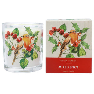 Robin/Berries Scented Boxed Candle Large