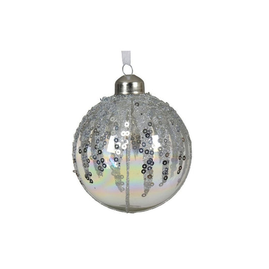 Clear Iris with Sequins Bauble