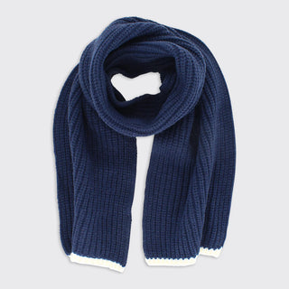 Men's Ribbed Scarf Navy