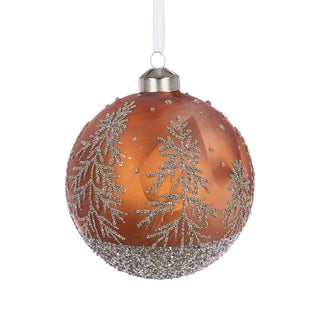 Glass Ulyana Bauble Rust 10cm