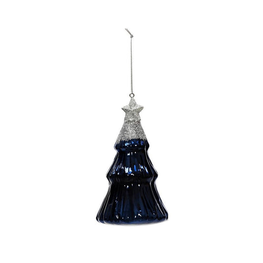 Shiny Night Blue 3 Teir Tree Shaped Tree Decoration