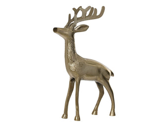 Stand Tall Gold Embossed Stag Christmas Decoration