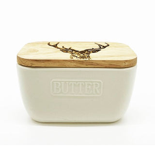 White Butter Dish - Stag Prince