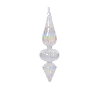 Iridescent Glass Diamond Drop Finial Tree Decoration