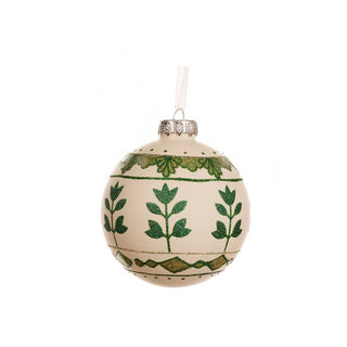 Rosemary Green & Cream with Leaf Bauble