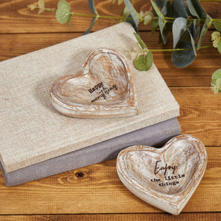 Heart Wooden Dish with Quote - Assorted