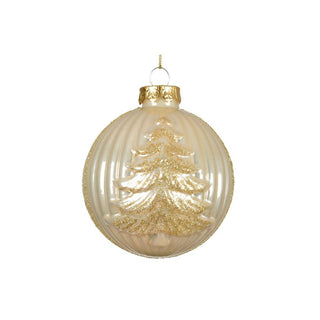 Pearl with Gold Christmas Tree Bauble
