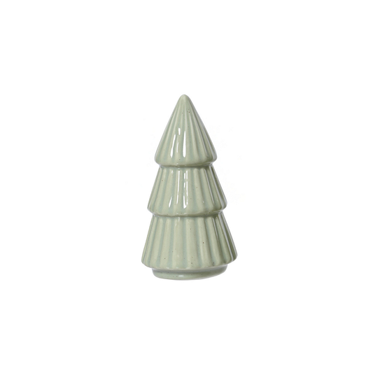 Pale Green Ribbed Shaped Tree Christmas Decoration