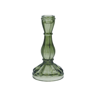 Green Hourglass Candlestick Small