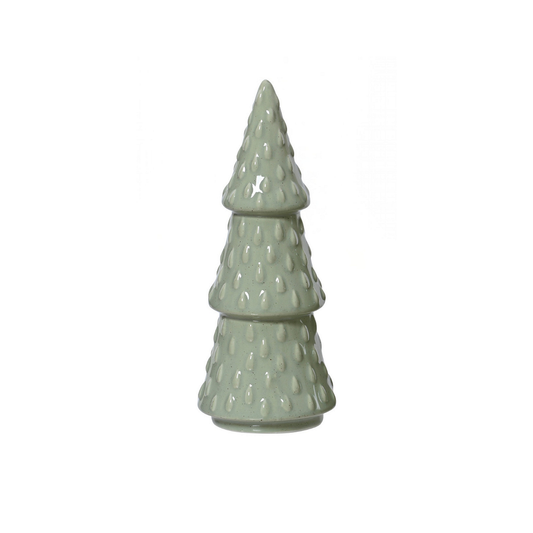 Pale Green Embossed Tree Shaped Christmas Decoration Lrg