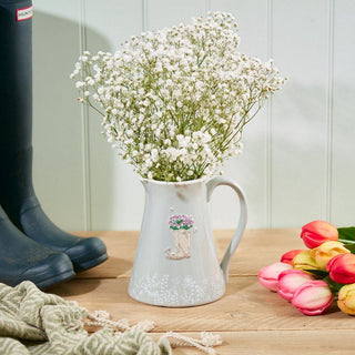 Wellies with Flowers Grey Jug