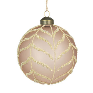 Glass Noa Bauble Beige 10cm