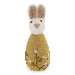 Big Bunny With Flower Embroidery - Ochre