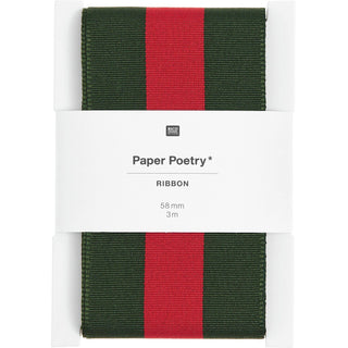 Duo Stripes Ribbon Green/Red