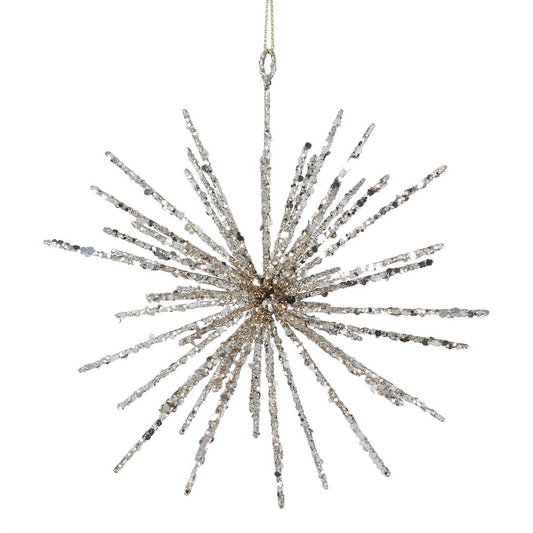Gold Spikey Starburst Metal Tree Decoration