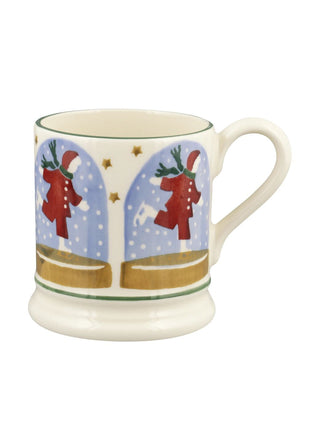 Ice Skater Snow Globe 1/2 Pint Mug