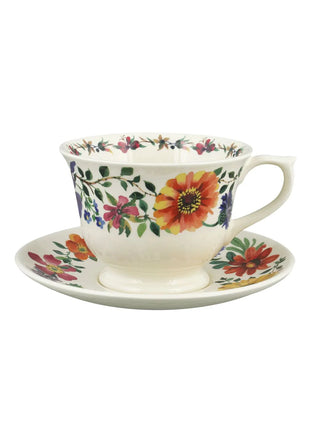 Garden Flowers Large Teacup & Saucer