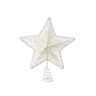 Beaded Edge White Star Tree Topper