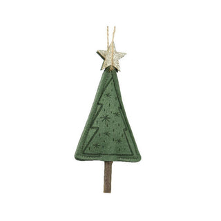 Forest Green Stars Felt Tree Decoration