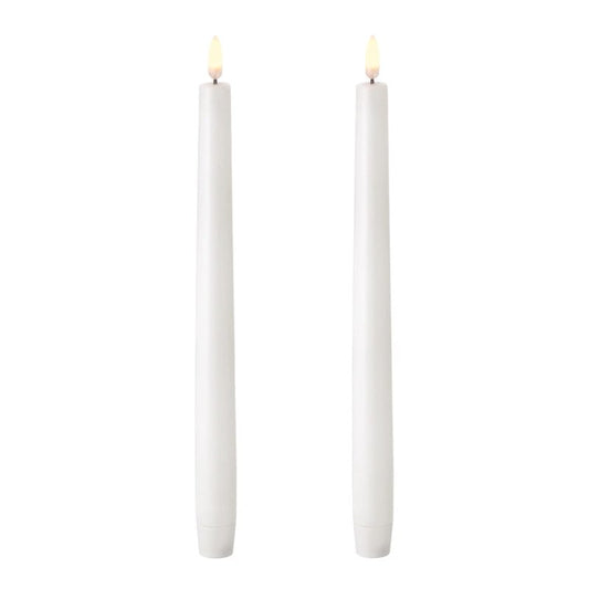 Uyuni Led Stick Candle Set, Nordic White, Smooth, 28cm