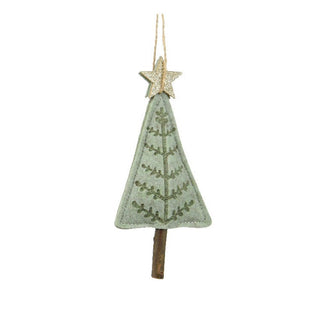 Alpine Green Branch Felt Tree Decoration