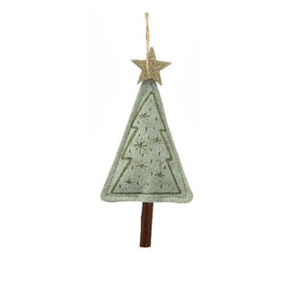 Alpine Green Stars Felt Tree Decoration