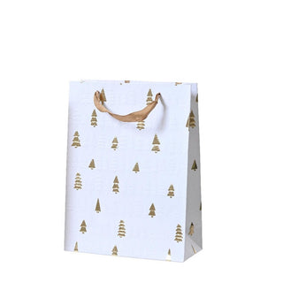 White with Tree Gold Foil Gift Bag Small