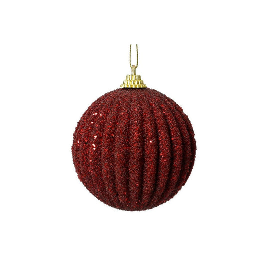 Red Glitter Bead Line Bauble