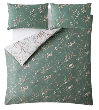 Pussy Willow Fern Green Super King Duvet Cover Set