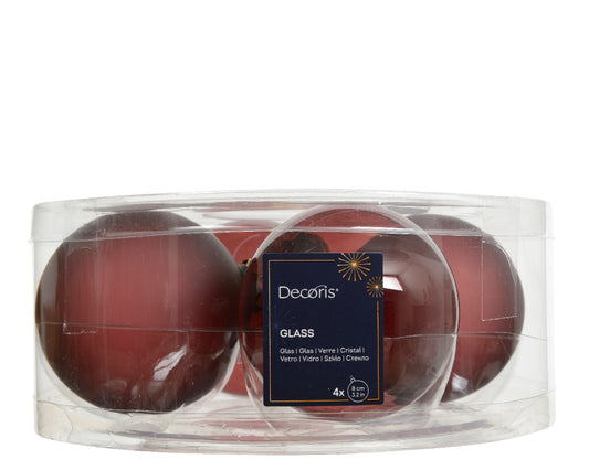 Burgandy Bauble Mix S/4