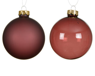 Burgandy Bauble Mix S/4