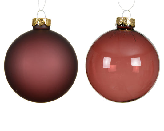 Burgandy Bauble Mix S/4