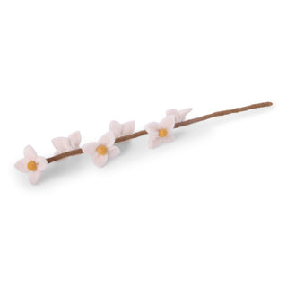 Felt White Flowers on Stalk