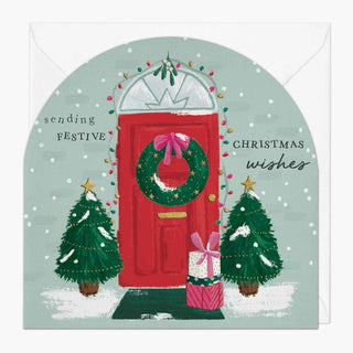 Festive Doorway Christmas Card