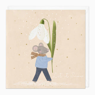 Mini Mice Snowdrop Christmas Card