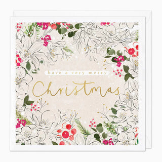 Snowy Florals Christmas Card