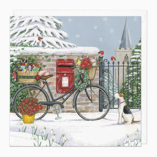 Bike By The Postbox Christmas Card