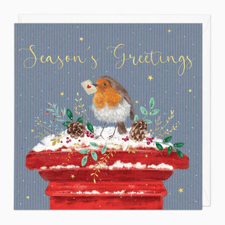 Robin On A Postbox Christmas Card