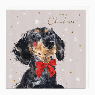 Daschund Christmas Card