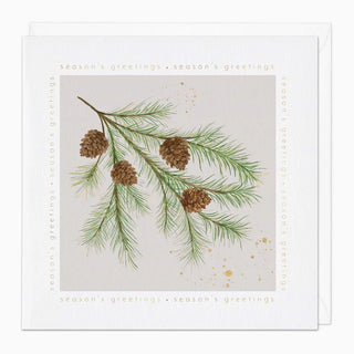 Simplistic Pinecone Christmas Card